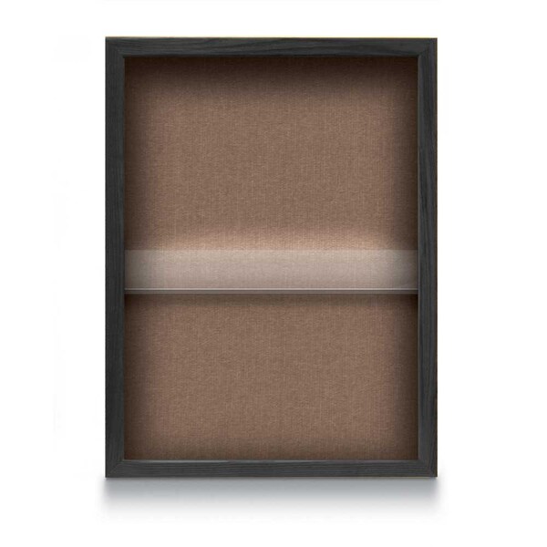 Indoor Enclosed Combo Board, 48"x36", Black Frame/Grey & Forbo